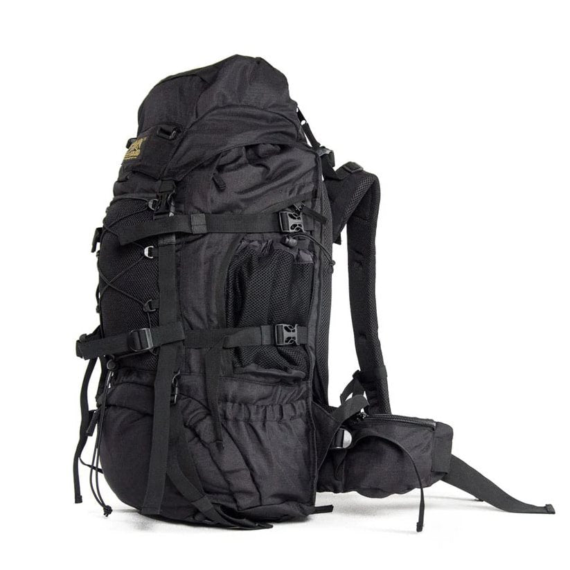 Mochila TOUR 65L Negra, krosna de dos compartimentos con armazón interior (RU75-SW)