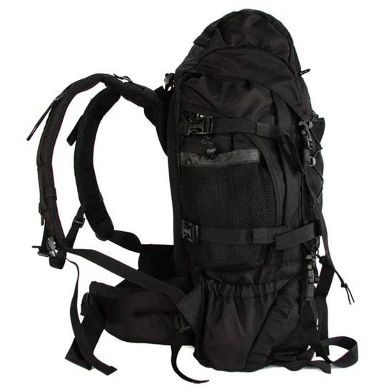 Mochila TOUR 65L Negra, krosna de dos compartimentos con armazón interior (RU75-SW)