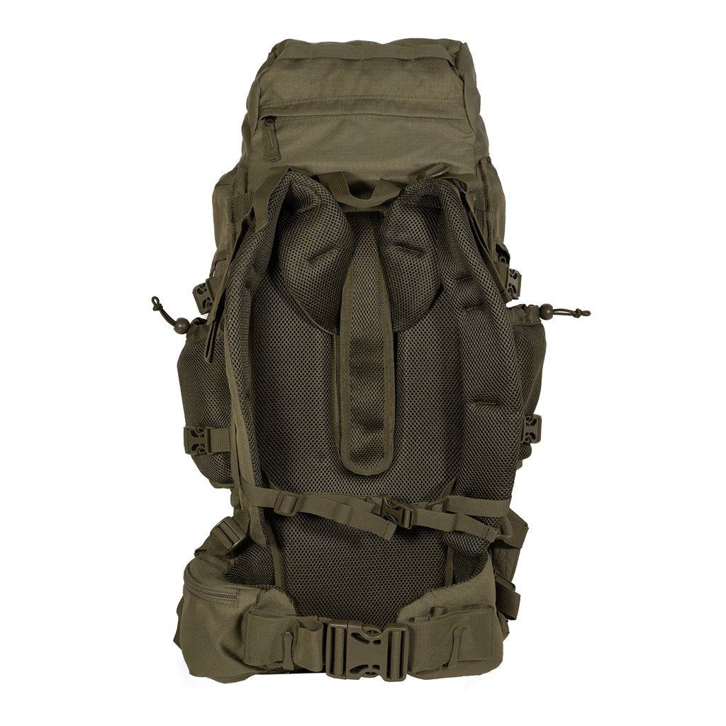 Mochila TOUR 65l verde, doble compartimento y sistema de espalda ajustable