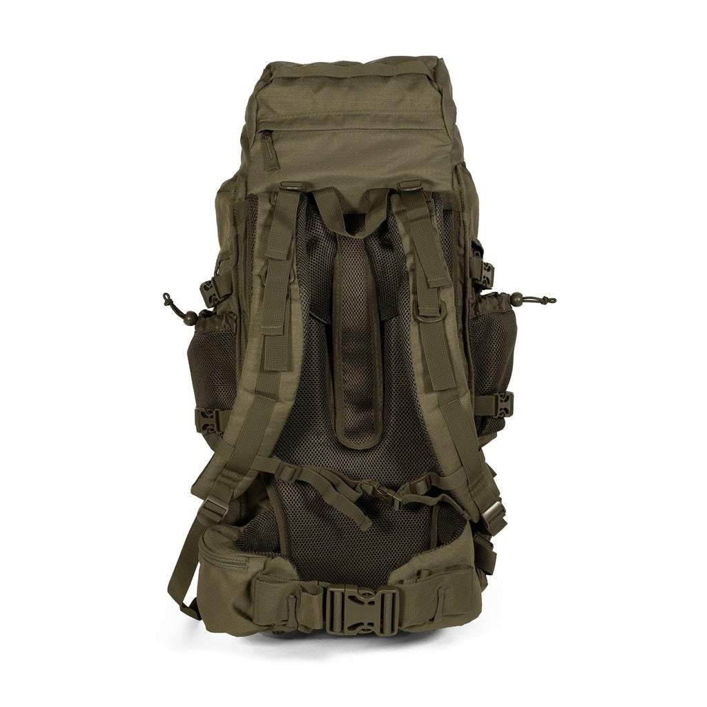 Mochila TOUR 65l verde, doble compartimento y sistema de espalda ajustable
