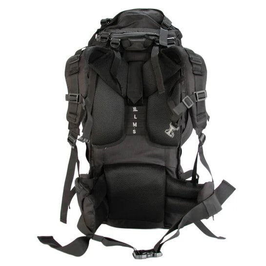 Mochila trekking 85L verde, doble compartimento con sistema dorsal ajustable