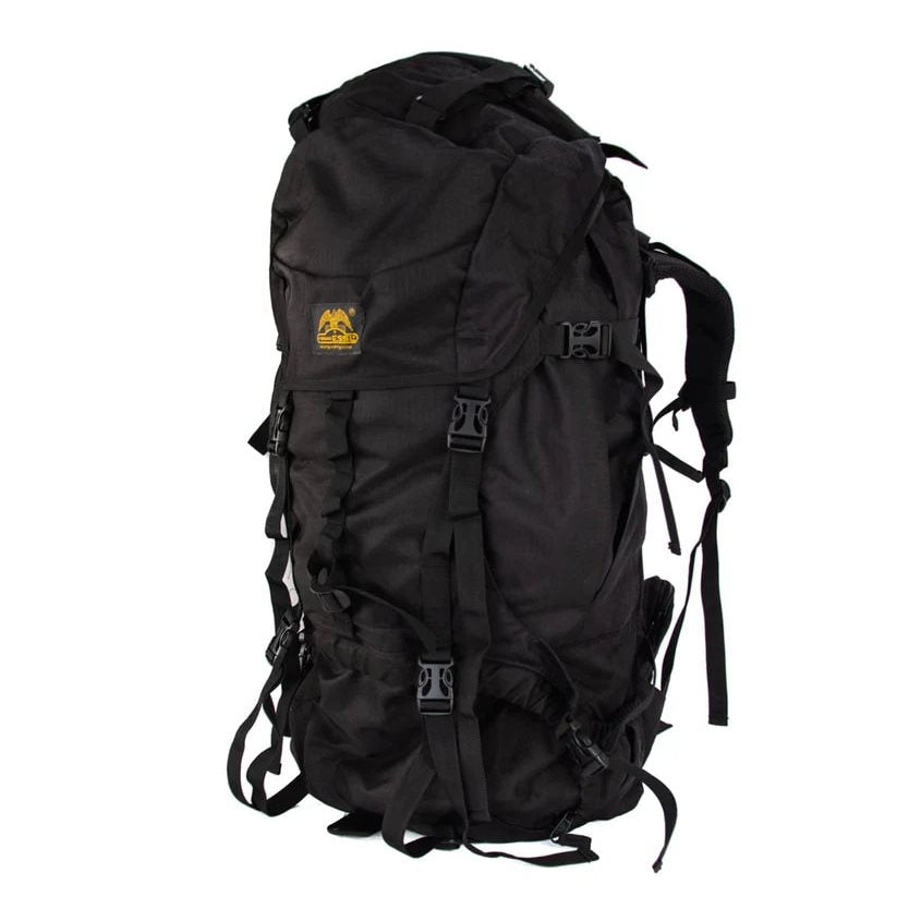 Mochila trekking 85L verde, doble compartimento con sistema dorsal ajustable