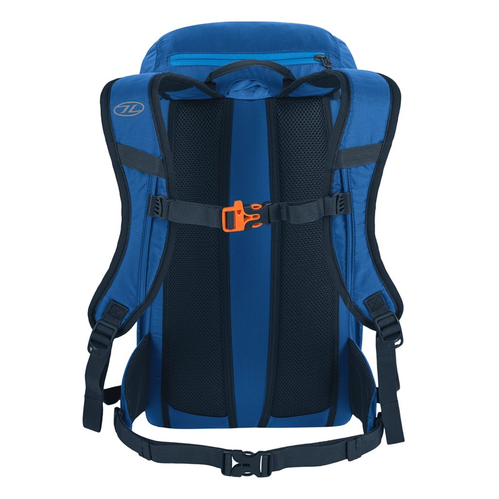 Mochila Trail 30 L para mujer negra en nylon 210D con funda de lluvia contrastante