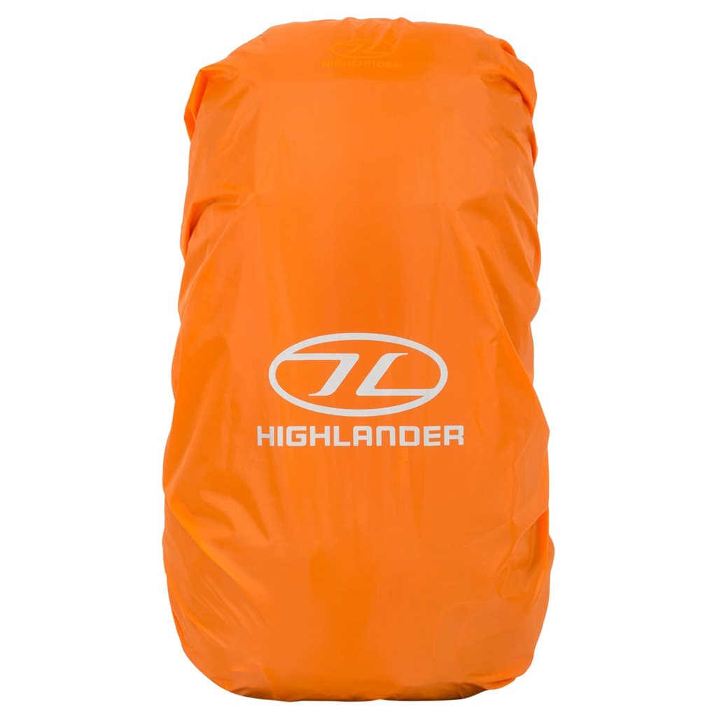 Mochila Trail 30 L para mujer negra en nylon 210D con funda de lluvia contrastante