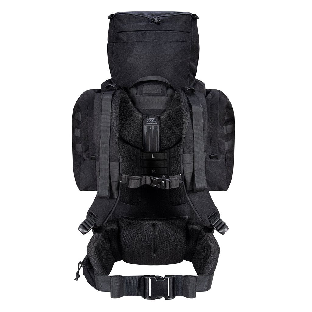 Mochila FORCES ELITE 66 L negra - ligera y resistente para uso táctico y outdoor