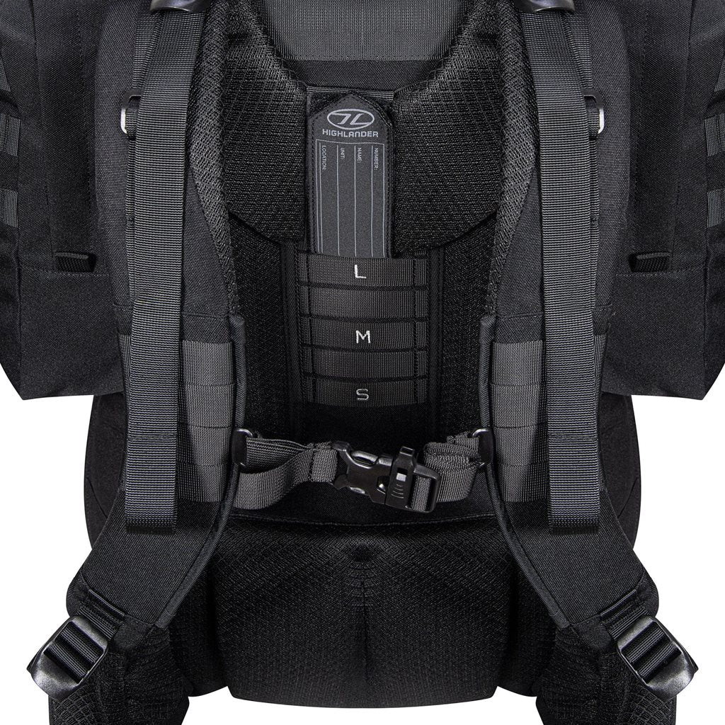 Mochila FORCES ELITE 66 L negra - ligera y resistente para uso táctico y outdoor