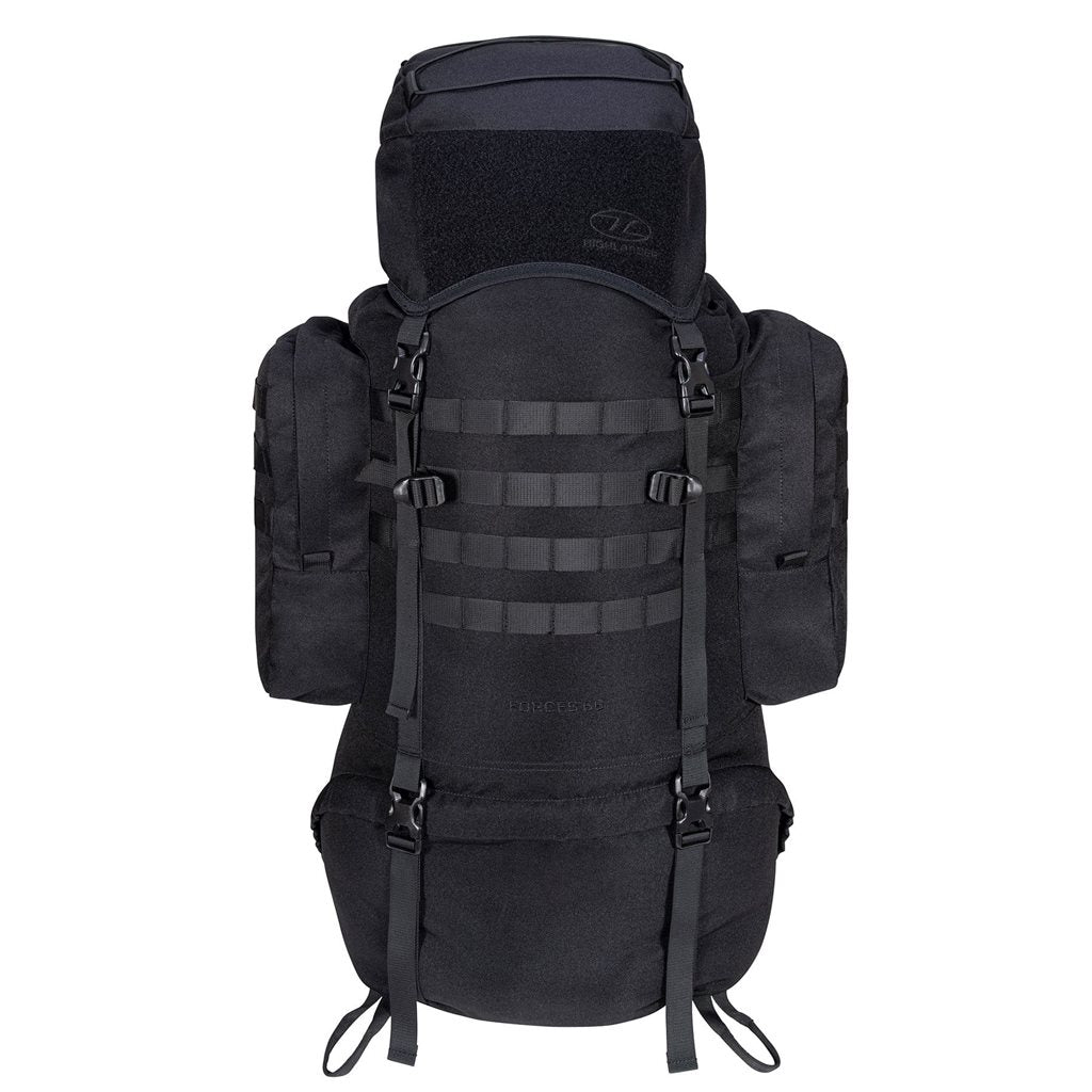 Mochila FORCES ELITE 66 L negra - ligera y resistente para uso táctico y outdoor