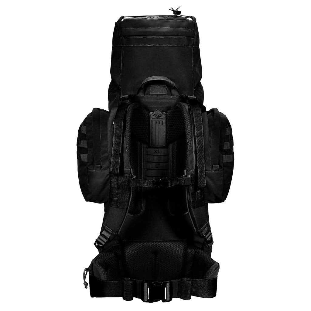 Mochila FORCES ELITE 88 L negra, ligera y resistente para uso tactico y outdoor