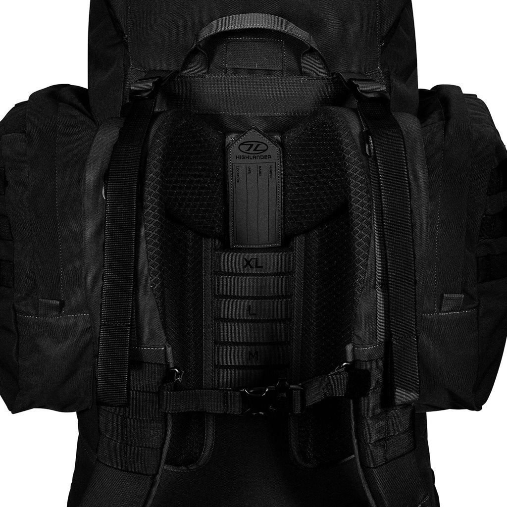 Mochila FORCES ELITE 88 L negra, ligera y resistente para uso tactico y outdoor