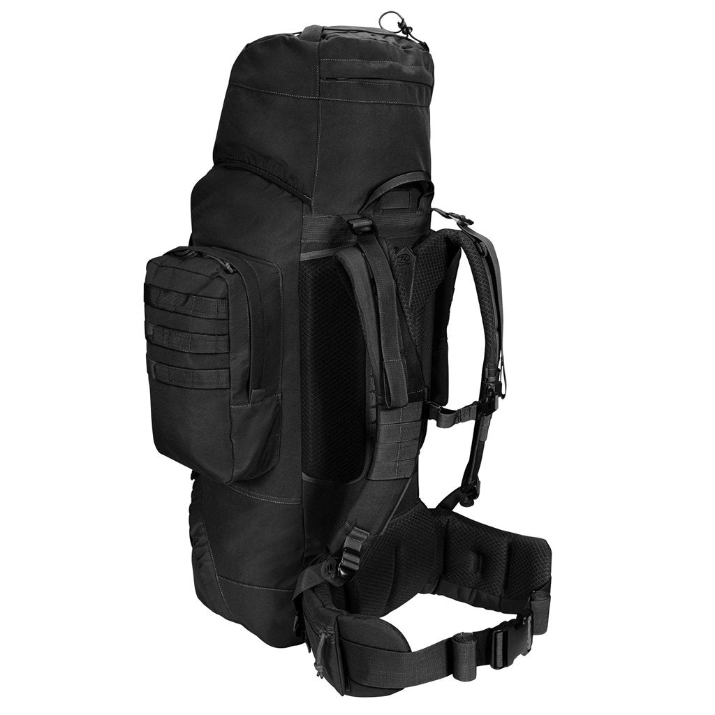 Mochila FORCES ELITE 88 L negra, ligera y resistente para uso tactico y outdoor