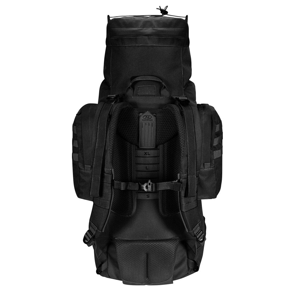 Mochila FORCES ELITE 88 L negra, ligera y resistente para uso tactico y outdoor