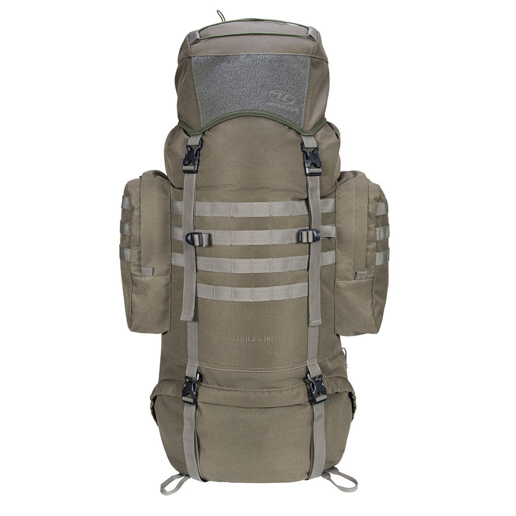 Mochila FORCES ELITE 88 L negra, ligera y resistente para uso tactico y outdoor