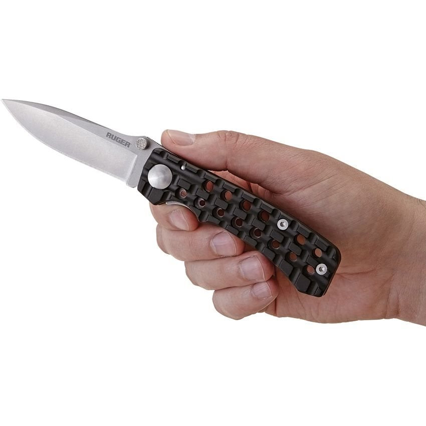 Navaja cerrable GO-N-HEAVY hoja lisa 8,9 cm acero 8Cr13MoV mango aluminio funda cinturon