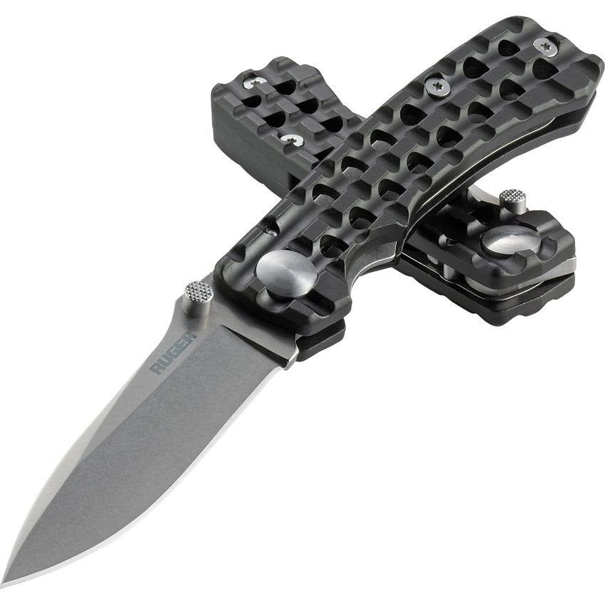 Navaja cerrable GO-N-HEAVY hoja lisa 8,9 cm acero 8Cr13MoV mango aluminio funda cinturon