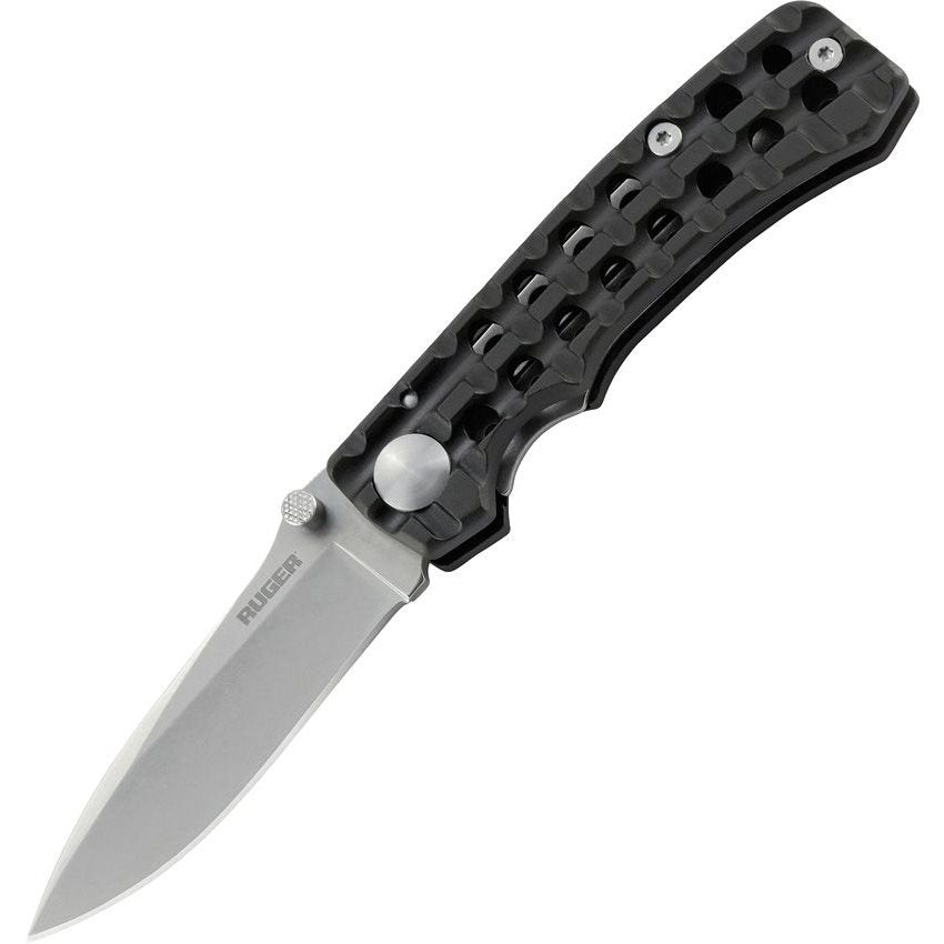 Navaja cerrable GO-N-HEAVY hoja lisa 8,9 cm acero 8Cr13MoV mango aluminio funda cinturon