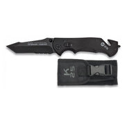 Navaja plegable Rui Tactical 19127 negra con hoja 7Cr17MoV y cortacinturones