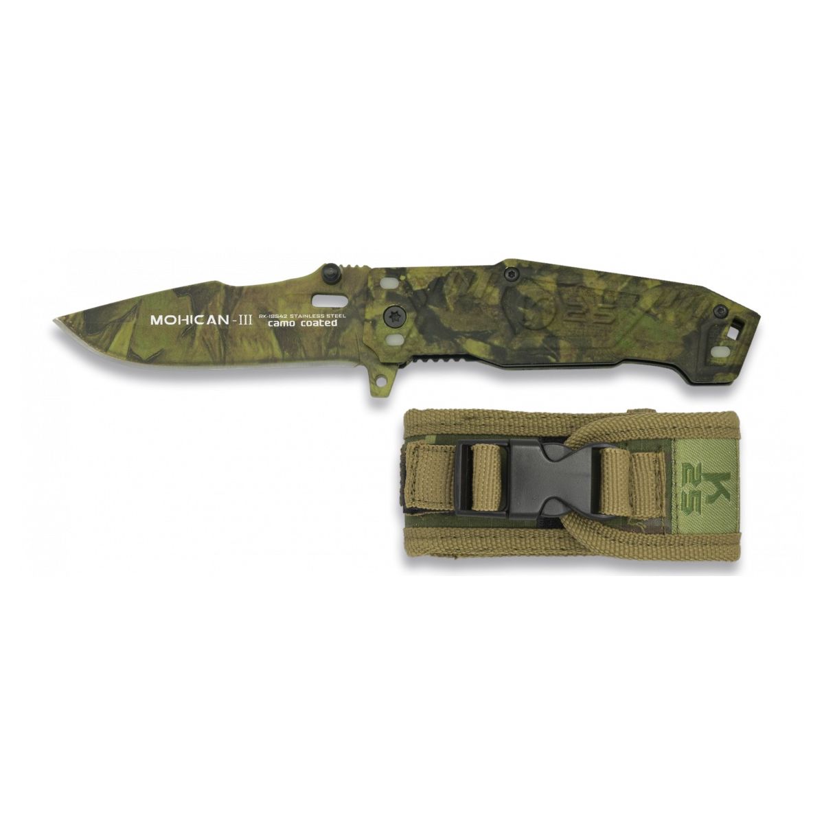 Navaja plegable K25 Mohican III RealTree Camo - cuchillo para uso outdoor y naturaleza