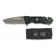 Navaja plegable K25 ALTAMAHA negra y verde para uso diario y rescate