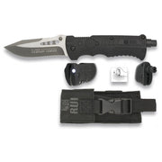 Navaja tactica RUI 19588 negra con linterna y funda de nylon
