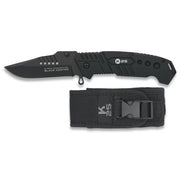 Navaja plegable K25 19780 negra con funda de nylon