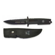Cuchillo Tactical 31910 negro con hoja fija de acero inoxidable titanizado y funda de nylon