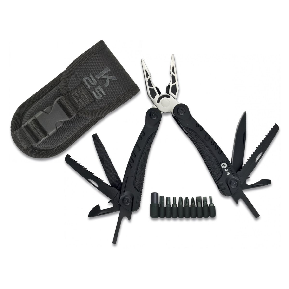 Alicates multifunción K25 33759 con funda de nylon y bits
