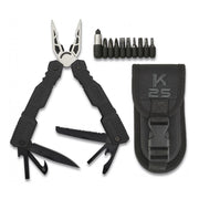 Alicates multifunción K25 33787 con cuchillo, sierra y funda de nylon