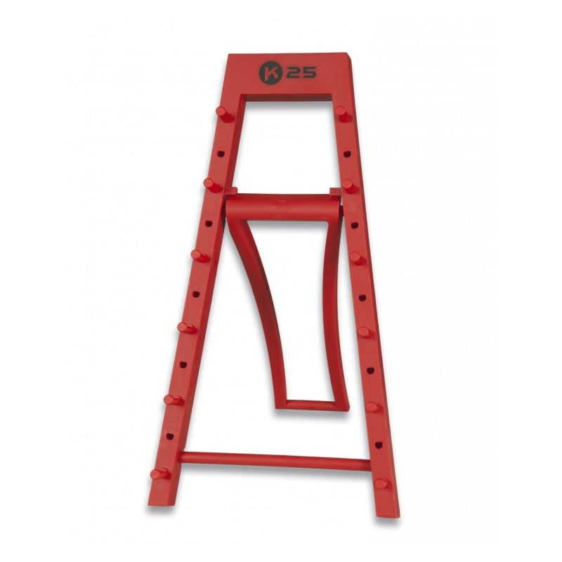 Soporte K25 rojo para 6 cuchillos con logo K25