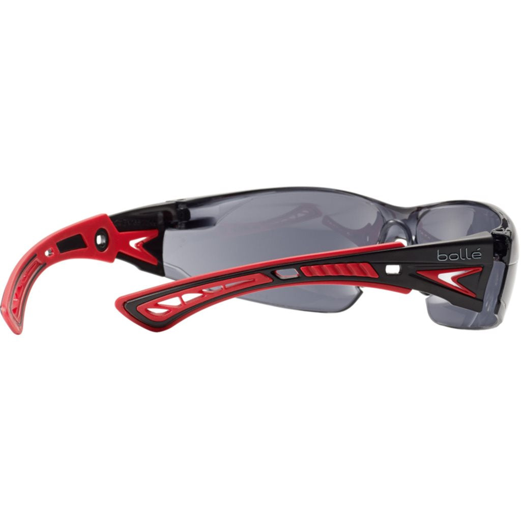 Gafas de protección RUSH+ con lentes ahumadas rojas