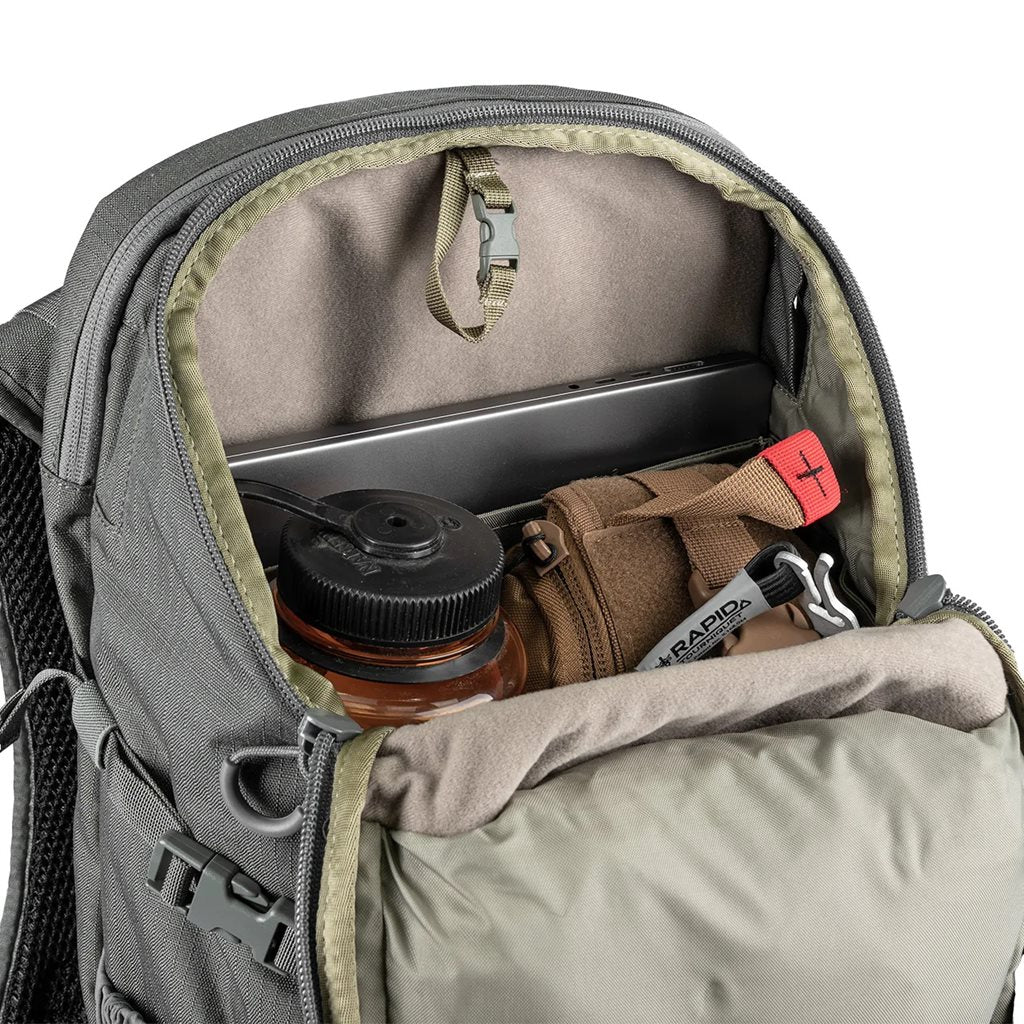 Mochila S1 JACKNIFE gris 16 L, EDC resistente, portación oculta, admite portátil hasta 17 pulgadas