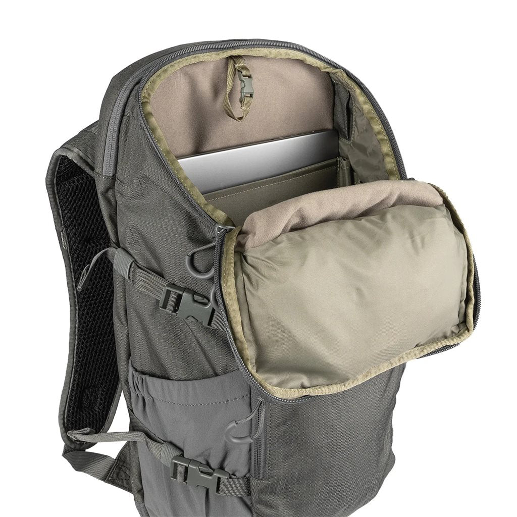 Mochila S1 JACKNIFE gris 16 L, EDC resistente, portación oculta, admite portátil hasta 17 pulgadas