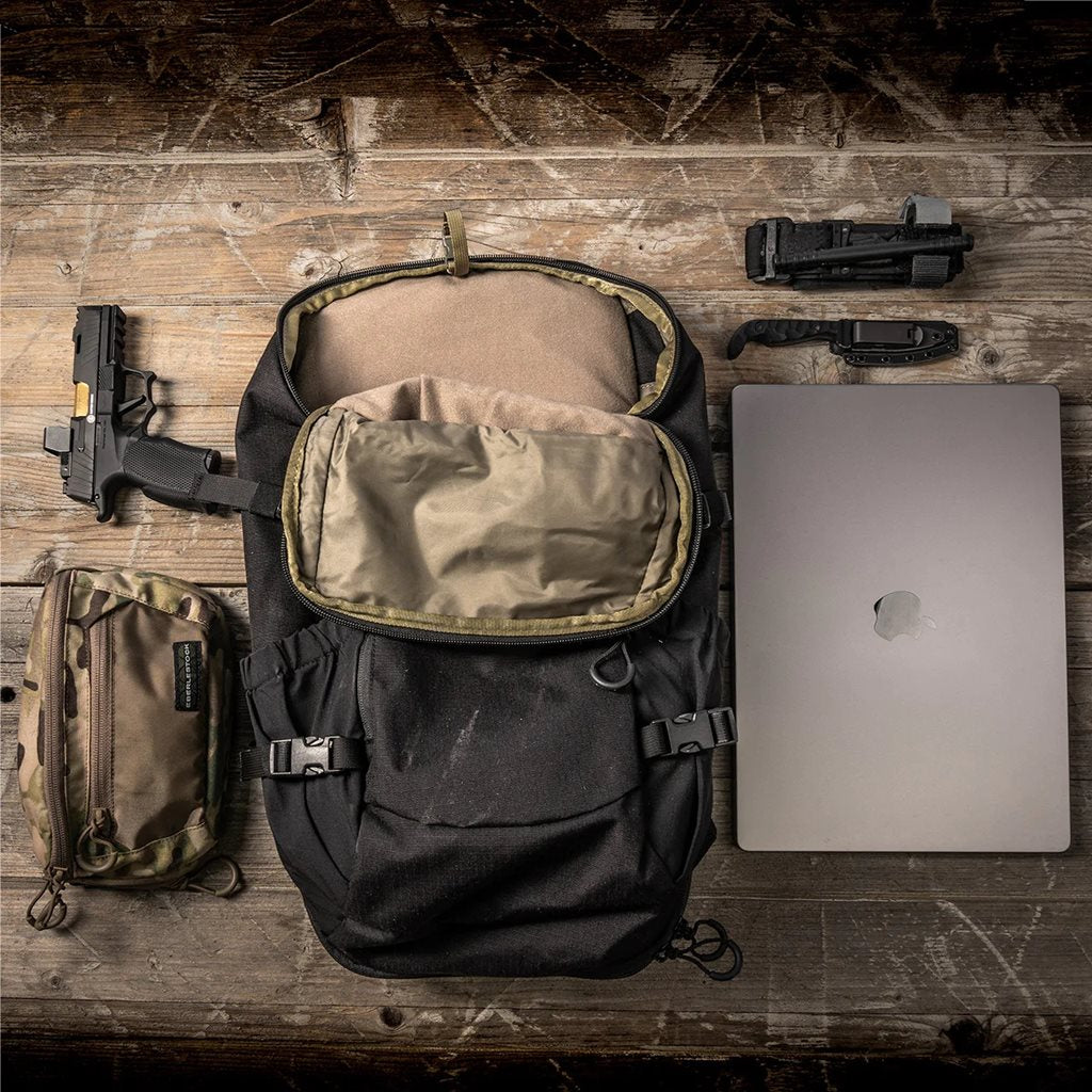 Mochila S1 JACKNIFE gris 16 L, EDC resistente, portación oculta, admite portátil hasta 17 pulgadas