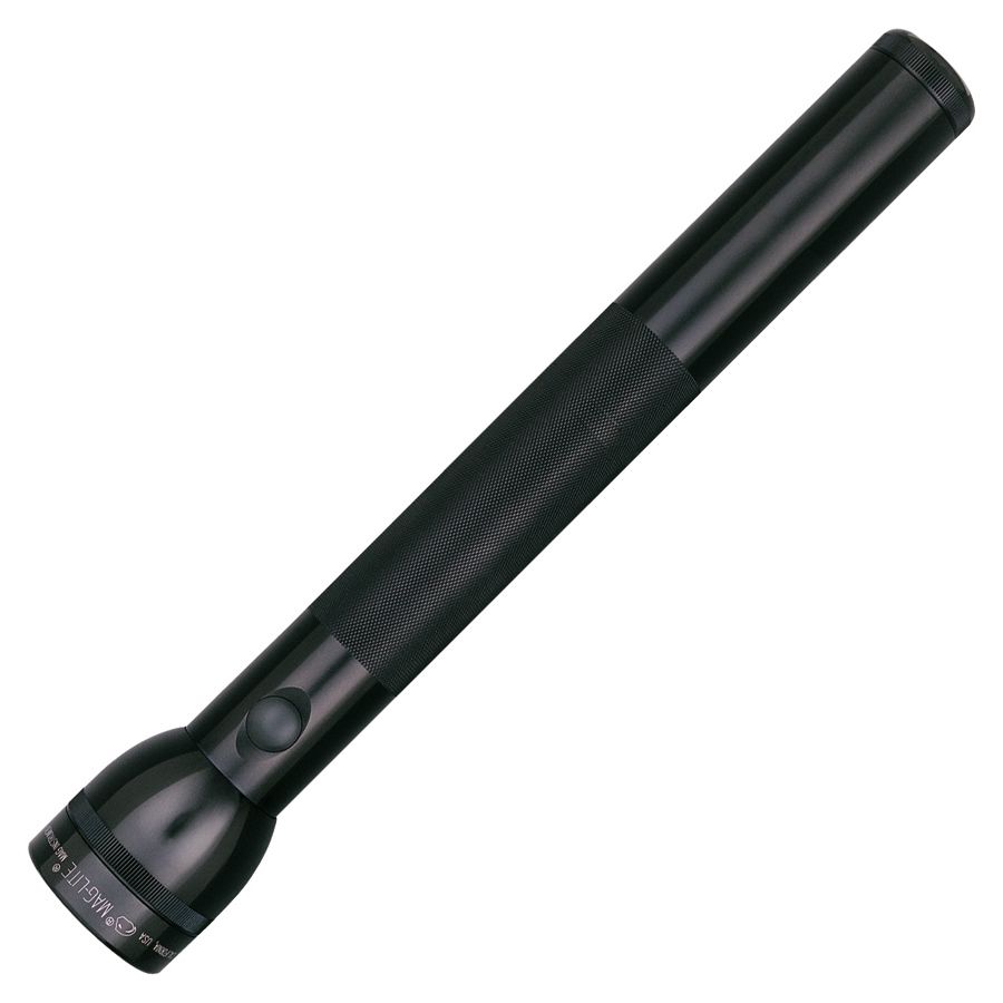 Linterna xenón negra de 37,5 cm, 98 lm, alcance 267 m, 4 pilas D, aluminio