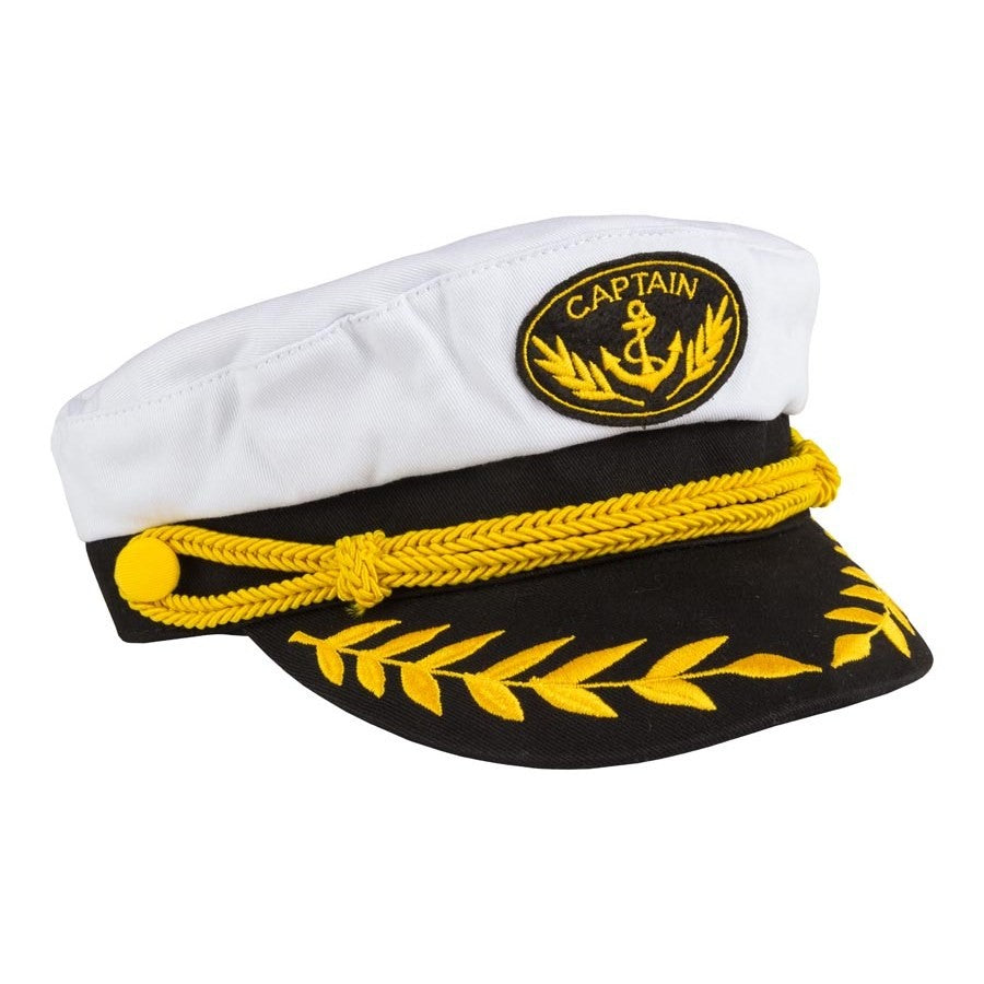 Gorra marinera ajustable MARINE CAPITÁN con ancla bordada dorada y galón dorado