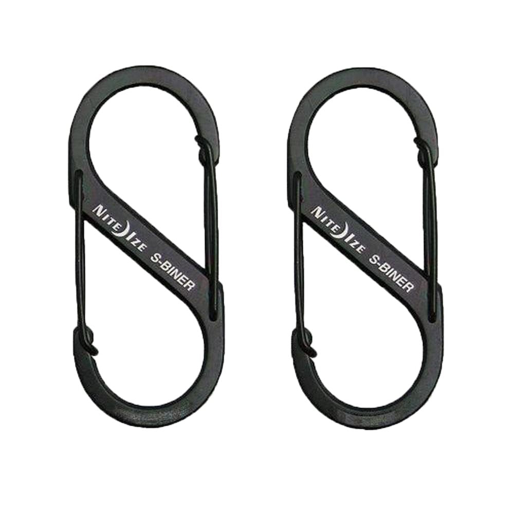 Fotografía de Mosquetón S 4 cm negro, pack de 2 en acero inoxidable