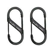 Fotografía de Mosquetón S 4 cm negro, pack de 2 en acero inoxidable