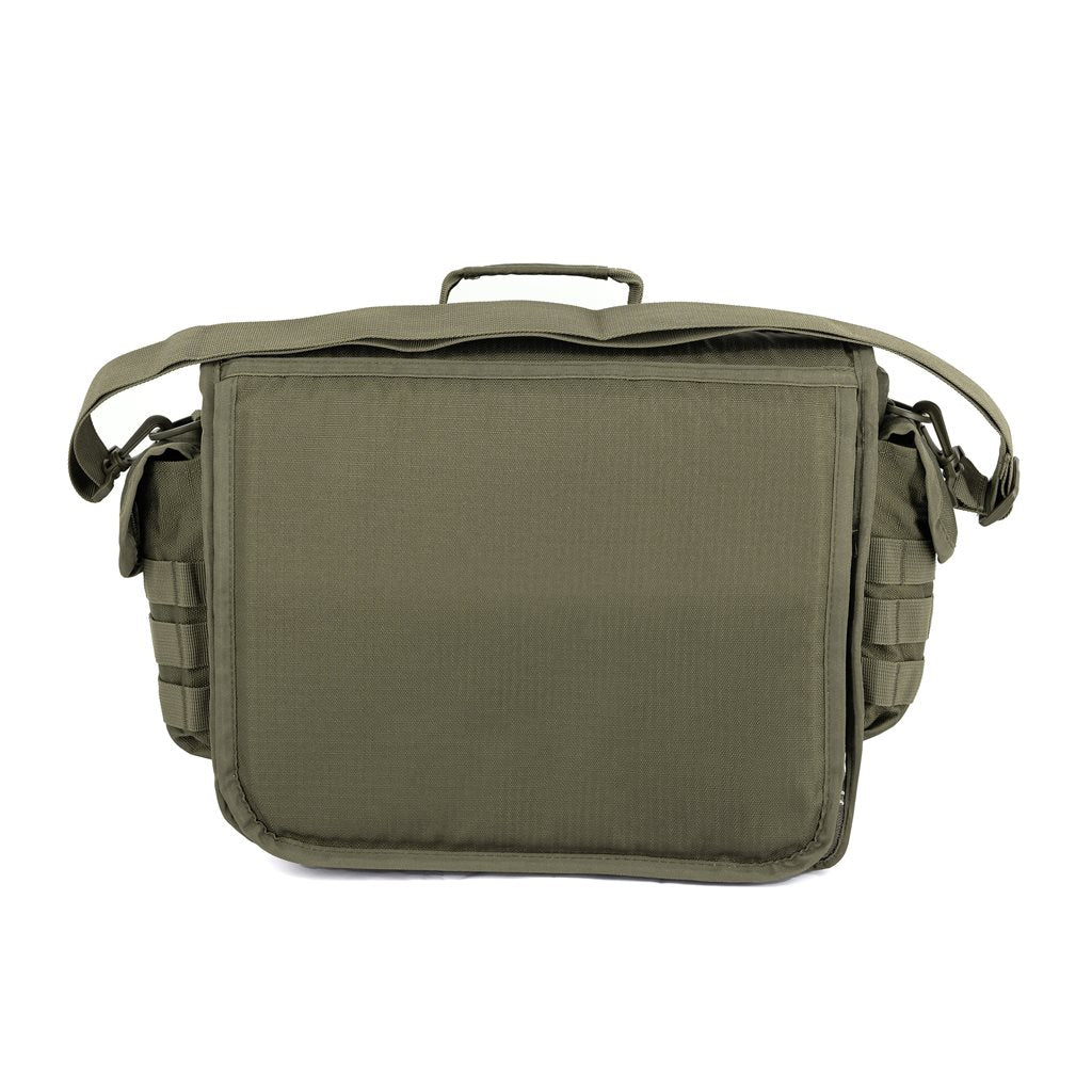 Bolsa de hombro MULTI 16 L verde con solapa y hebillas de plástico