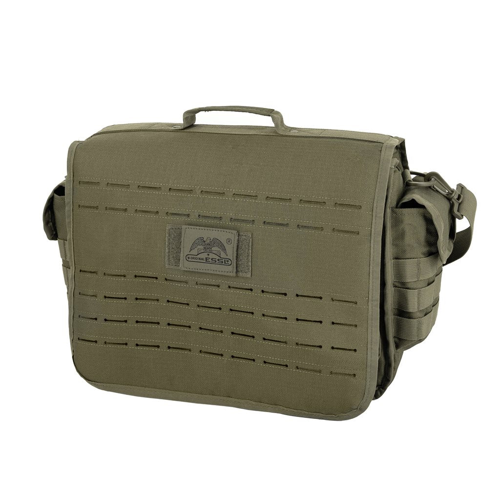 Bolsa de hombro MULTI 16 L verde con solapa y hebillas de plástico