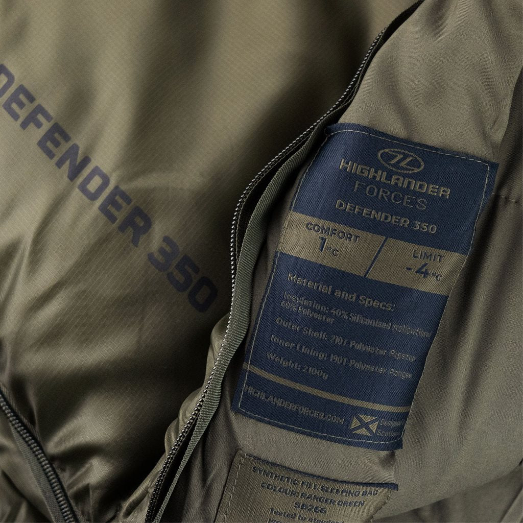 Saco de dormir DEFENDER 350 verde