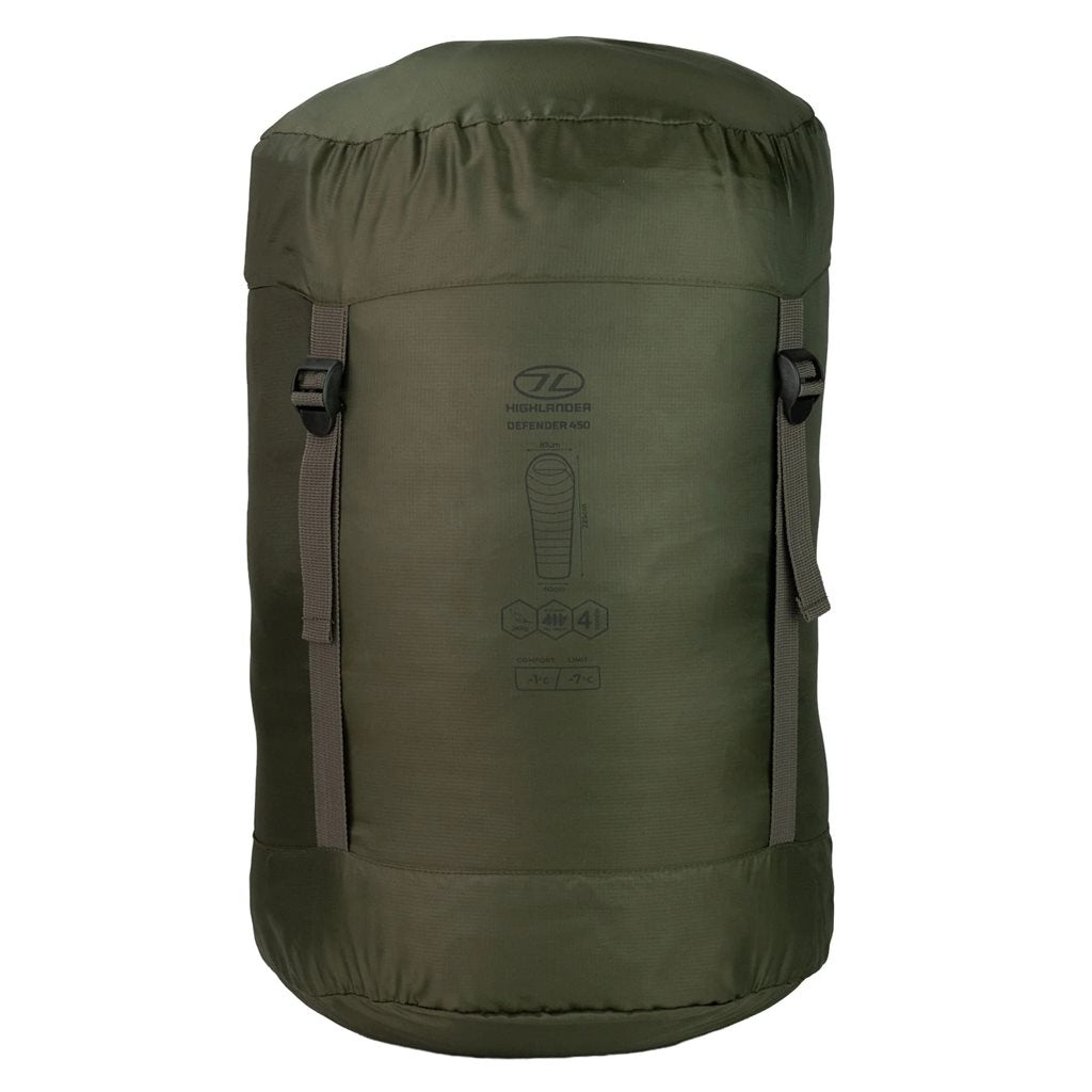 Saco de dormir momia DEFENDER 450 verde - imagen del producto
