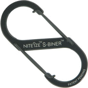 Karabina S-Biner #3 6,5 cm negra, doble mosquetón en S de acero inoxidable