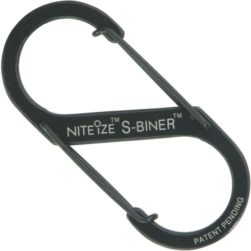 Karabina S-Biner #3 6,5 cm negra, doble mosquetón en S de acero inoxidable