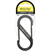 Mosquetón S-Biner 9 cm negro de acero inoxidable, doble diseño, patentado