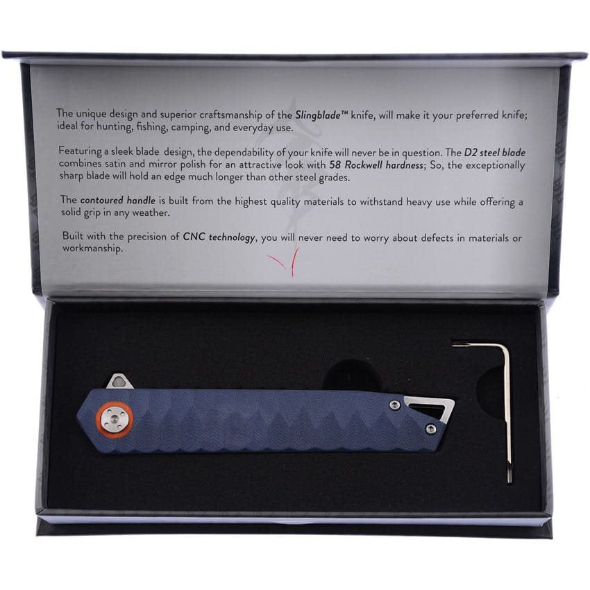 Navaja plegable SLING BLADE en caja de regalo, EDC de hoja lisa