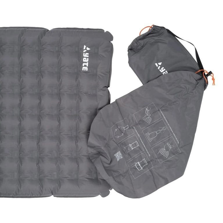 Colchoneta hinchable LITO 193x63x8 cm gris con bolsa