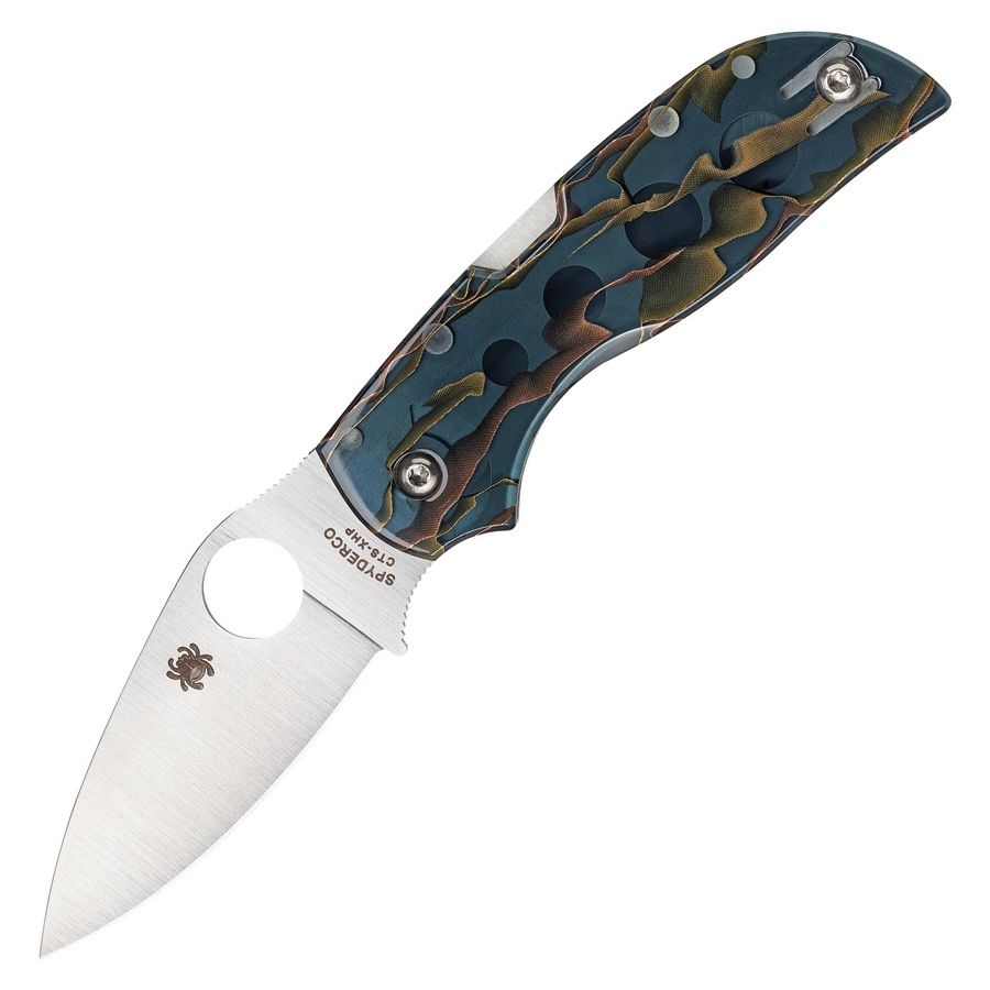 Navaja plegable Spyderco CHAPARRAL RAFFIR NOBLE con hoja lisa y clip de bolsillo extraíble