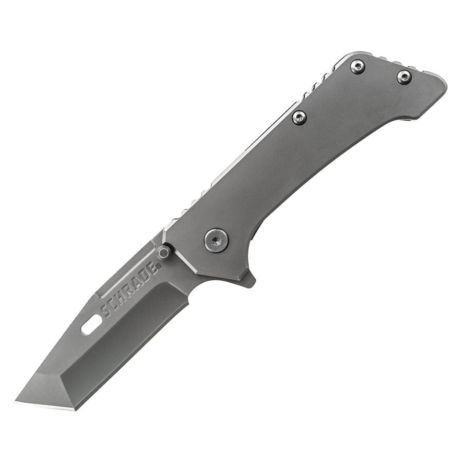 Navaja plegable Schrade 301 Tanto con hoja de acero inoxidable y recubrimiento de titanio