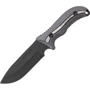 Cuchillo FRONTIER hoja fija en acero 8Cr13MoV con acabado negro y mango de diseño