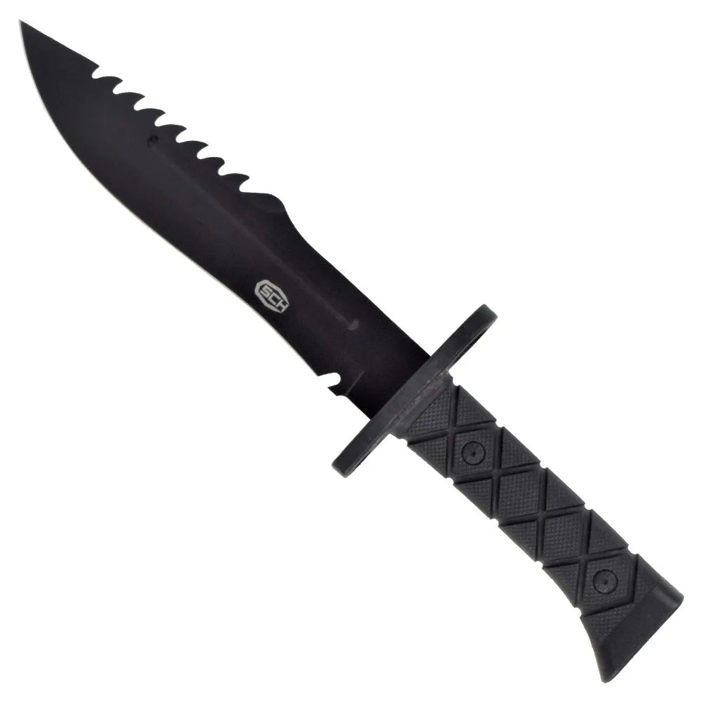 Hunting Knife with 21cm Black Blade and Tactical Polymer Sheath