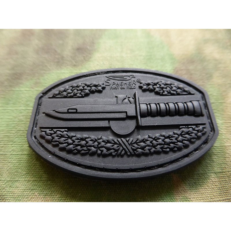 Parche 3D COMBAT ACTION plástico negro 4,5 x 3 cm para velcro